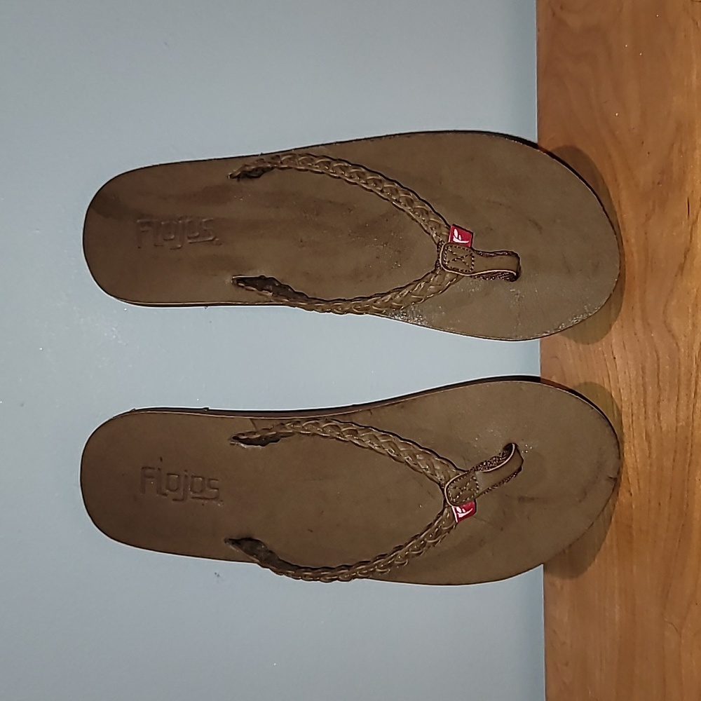 FloJos Brown Braided Strap Flip-Flops SZ 7